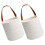 2pcs Wall Mounted Baskets Wicker Storage Baskets Cotton Fabric Hanging for Flower Home Decor 1