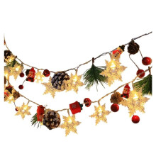 20 Leds Snowflake String Fairy Lights Battery Powered Christmas Tree Holiday Garland New Year Bedroom Decoration B
