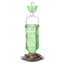 Feeder Hanging Bird Feeder with Ant Moat Outdoor Feeder with 6 Feeding Green