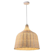 Customization Chinese Indoor Bamboo Weaving Wicker Pendant Light Retro Round Wooden Rattan Hand Woven Chandelier