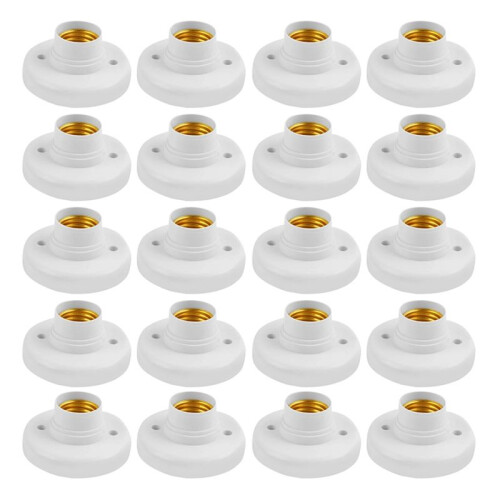 E27 Screw Cap Socket White Ceiling Light Lamp Bulb Fixing Base Stand Light Bulb Holder Spiral LED Bulb Base Lighting 1