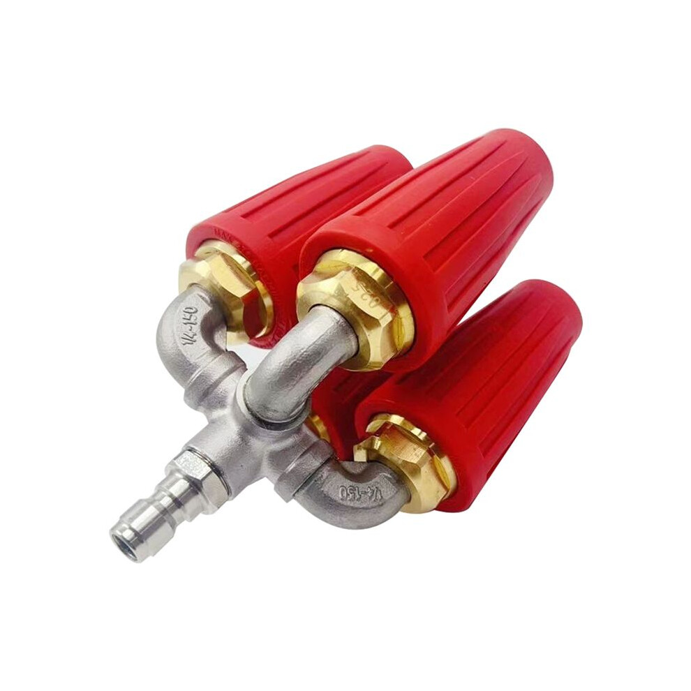 4-In-1 Turbine Nozzle Pressure Washer,2.0 Orifice Quadruple,360 Swivel Turbine Nozzle,1/4Inch Quick Connector,Red 4711177265746