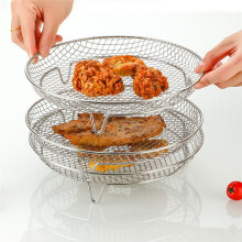 Fryer Rack Fryer Dehydrator Rack Multifunctional Stackable Grid Grilling Rack Mesh Design for 8 Inch Deep Fryers Kitchen