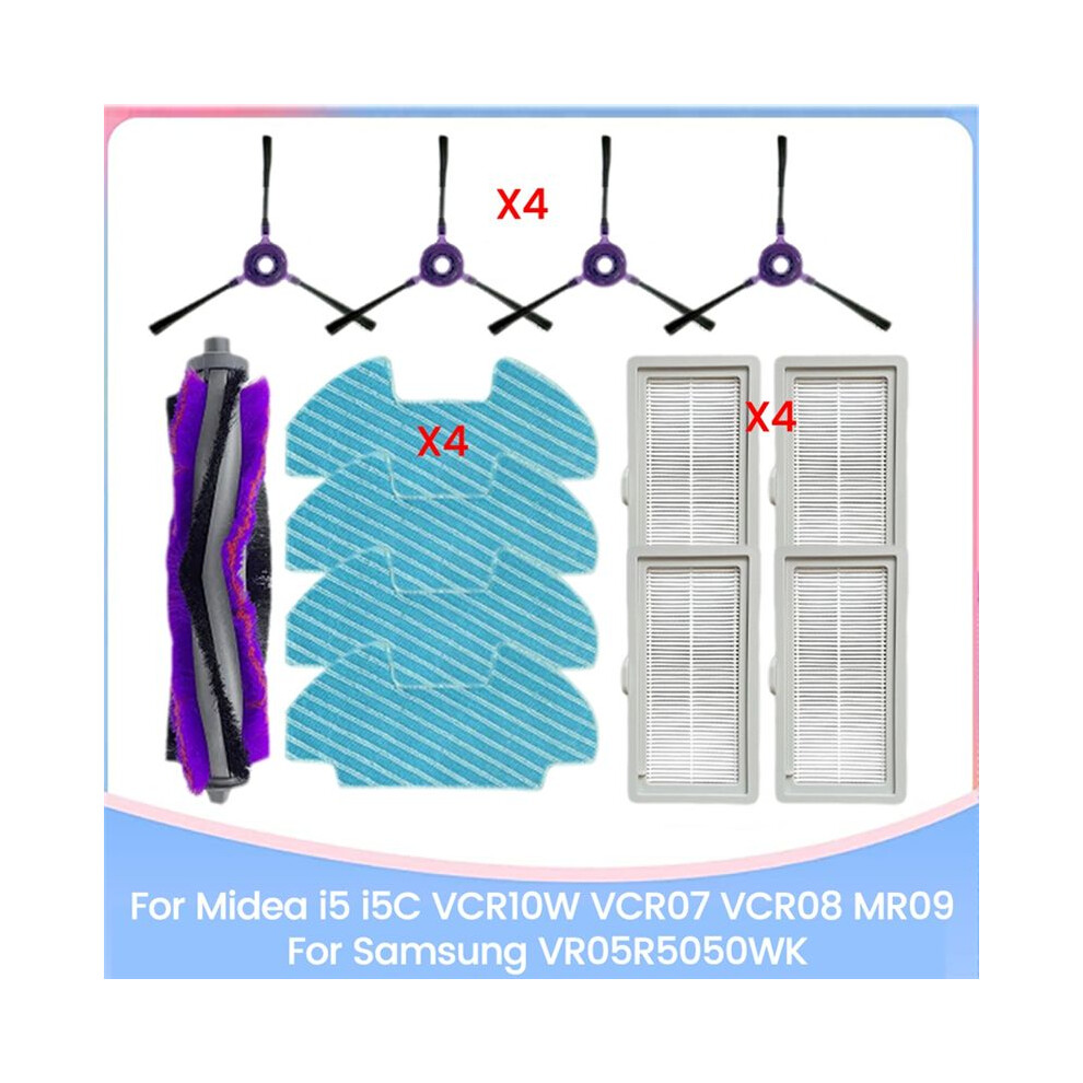 For Midea I5 I5c Vcr10w Vcr07 Vcr08 Mr09 For Vr05r5050wk Replacement Parts Brush Hepa Filter And Mop Cloth 6032332950542