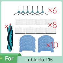 25 Pcs for Lubluelu L15 Self Emptying Robot Vacuum Main Side Brush HEPA Filter Mop Pad Essential Vacuum Accessories