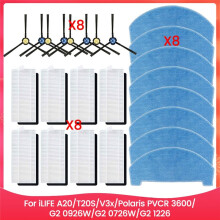 Para A20/T20S/V3x/ PVCR 3600/G2 0926W/G2 0726W/G2 1226 Peças de Reposição Escova Lateral Filtro HEPA Pano de Esfregão