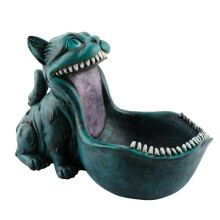 Halloween Candy Bowl Cat Statue Candy Dish for Office Desk Key Bowl for Entryway Mouth Cat Gifts