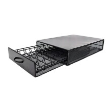 For Pod Holder Storage Drawer Black Metal Coffee Pod Holder for Vertuoline Capsule Orgainzer 40 Pods