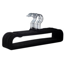 10 Pcs Velvet Hangers Non Slip,Black Thin Space Saving Clothes Hanger for Closet Storage,Durable Bra Jean Pants Organizer