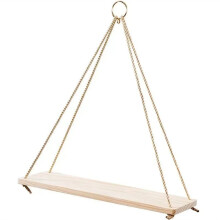 Wooden Rope Swing Wall Hanging Plant Flower Pot Tray Mounted Floating Wall Shelves Nordic Home Decoration Mored Simple