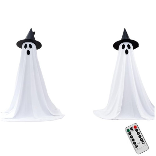 2 Pack Halloween Decorations, Halloween Party Decorations,  Decorations with Remote Control Lights for Yard Garden