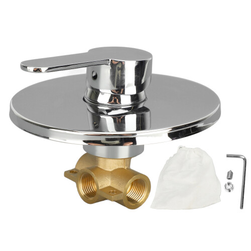 All Copper Concealed 3-Way Shower Handle Valve, 1/2 Inch Interface 1