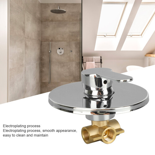 All Copper Concealed 3-Way Shower Handle Valve, 1/2 Inch Interface 2