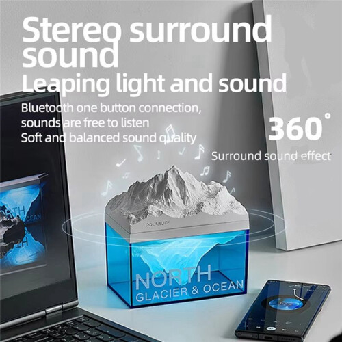 Multifunction Night Light Speaker with Aroma Diffuser and Wireless Audio Speaker Music Speaker,Sleeping Atmosphere Light