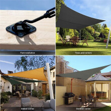 44 St Sun Shade Sail Hardware Kit för Triangel Rektangel Solskydd Sail Installation, för Uteplats, Trädgård Utomhus