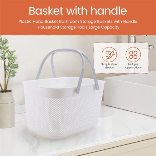 Plastic Hand Basket Bathroom Storage Baskets with Handle Household Storage Tools Large Capacity 1