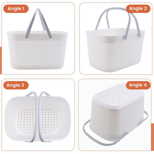 Plastic Hand Basket Bathroom Storage Baskets with Handle Household Storage Tools Large Capacity