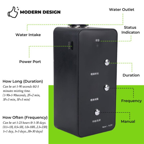 Reptile Humidifier, Misting System for Reptile Terrariums, Automatic Misting System with Adjustable Spray Nozzles 2