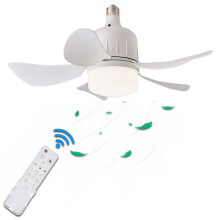 Led Ceiling Fan Light E27 with Remote Control for Dimming, Suitable for Living Room, Study, Household Use, 85-265V