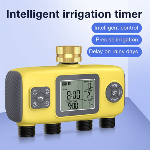 4-Zone Garden Water Timer Programmable Drip Irrigation Controller Imperial Threaded Tnterface Rain Delay Timed Watering 1