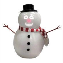 Christmas Talking Animated Blink Snowman with Light Eyes and Playful Voice for Holiday Home Table Centerpiece Gift