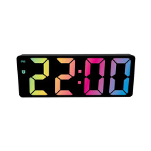 RéVeil NuméRique Affichage à éCran LED Coloré Horloge de Bureau Moderne Horloges LED pour la Maison (ModèLe Black Shell Black D)