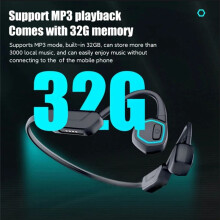For  Bone Conduction Earphones  Wireless IPX8 Waterproof MP3 Hifi with Mic Headset for Swimming
