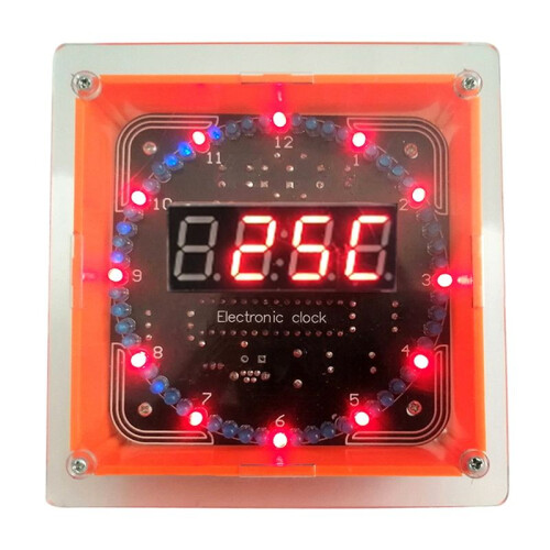 Digital DIY Electronic Clock Kit Light Control Rotation Digital LED Temperature  Display Tool for Soldering Practice 1