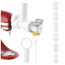 6 in 1 Pasta Attachment for Stand Mixer Pasta Pres Maker Attachment Set with 6 Different Shapes Pasta