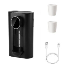 Automatic Mouthwash Dispenser for Bathroom 18 Oz Wall Mounted  Mouth Wash Dispenser with 2 Reusable Cups Black