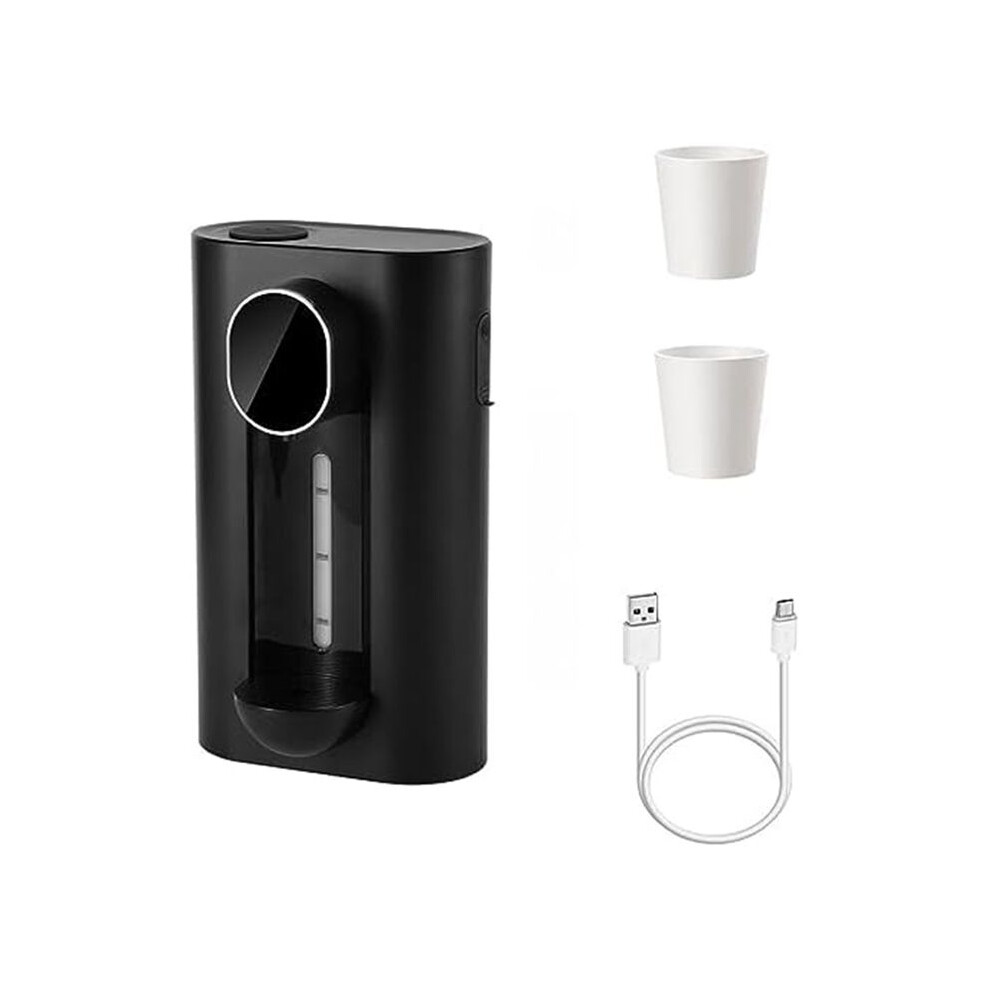 Black Automatic Mouthwash Dispenser For Bathroom 18 Oz Wall Mounted Mouth Wash Dispenser With 2 Reusable Cups