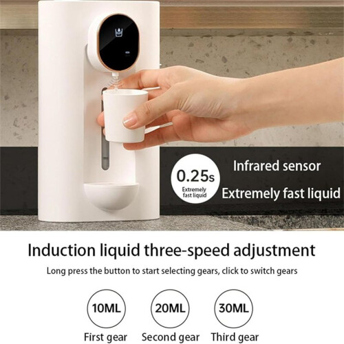 Distributore Automatico di Collutorio per Bagno da 18 Once, Distributore Intelligente di Collutorio A Parete con 2 Bicchieri Riutilizzabili, Nero 2