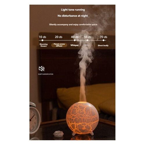 Ultrasonic Planet Air Humidifier 200ML USB 7 Colors Flame Aromatherapy Diffuser Colorful Crack Flame B 1