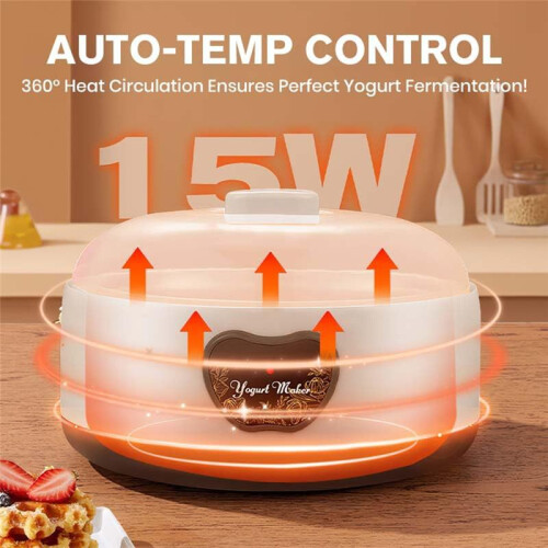 Yogurt Maker 36 Hour with Adjustable Temperature &  Control,MultiFunction Electric Yogurt Machine Eu Plug 2