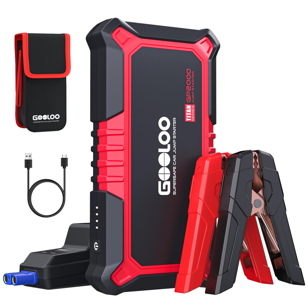 Gooloo New Gp2000 Jump Starter 2000A Car Starter Battery Pack (Up To 8.0L Gas, 6.0L Diesel Engine),12V Car Battery Charger Jumper Starter, Supersafe 8000003743562