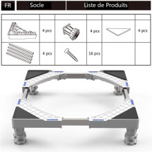 Washing Machine Stand, Washing Machine Dryer Fridge Pedestal, Adjustable Length,Load 300Kg Anti Vibration Anti Noise