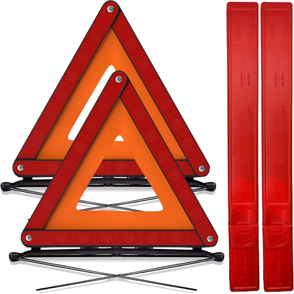 Xtremeauto Warning Triangles For Cars - Car Triangle Warning Sign Breakdown Kit, X2 Emergency Car Warning Triangle European Driving Reflective Red 8000003743678