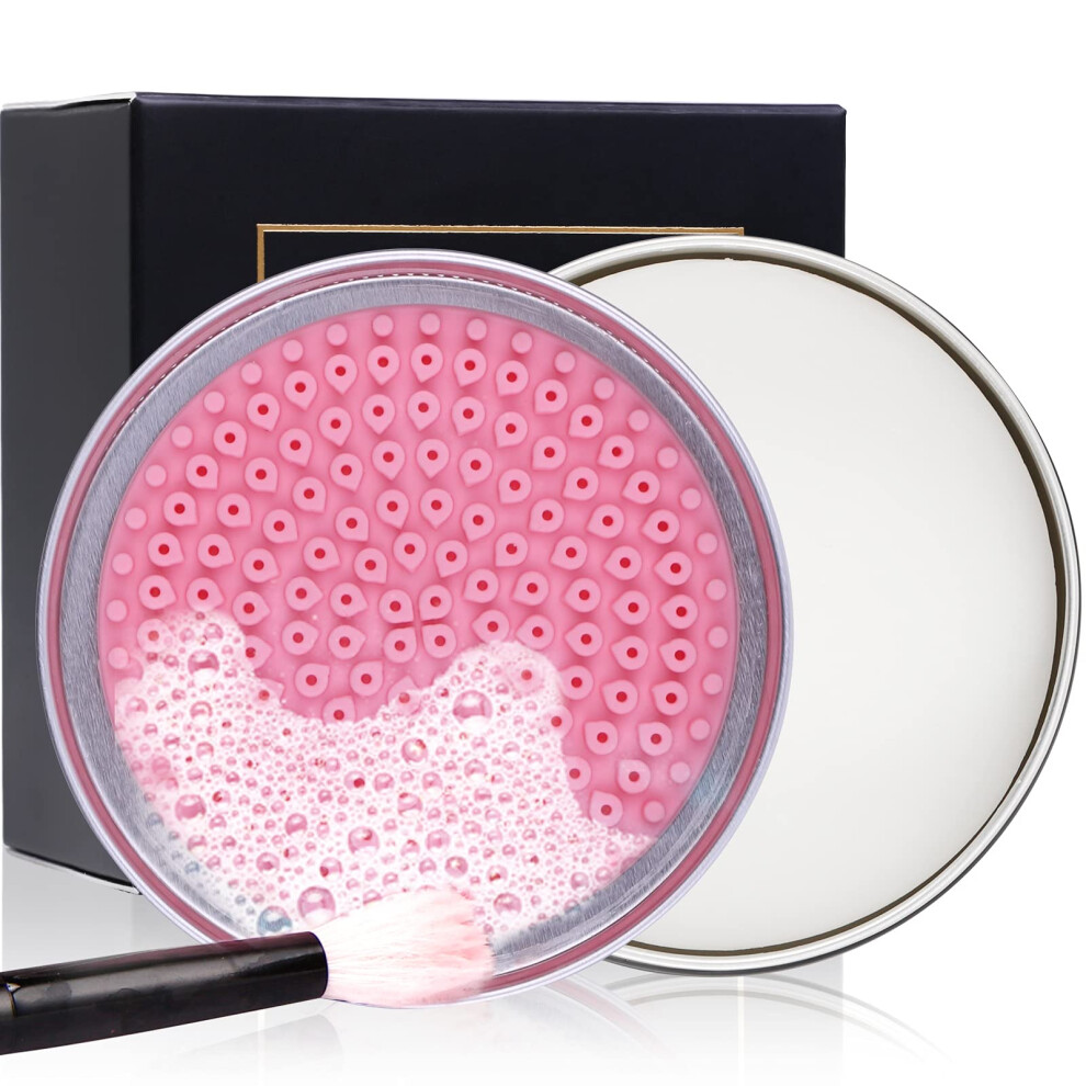 Ducare Makeup Brush Clean Set: Solid Soap Cleanser & Silicone Pad- Easy To Clean Blenders Brushes Shampoo Removes Shadow Color Cosmetic Colors For