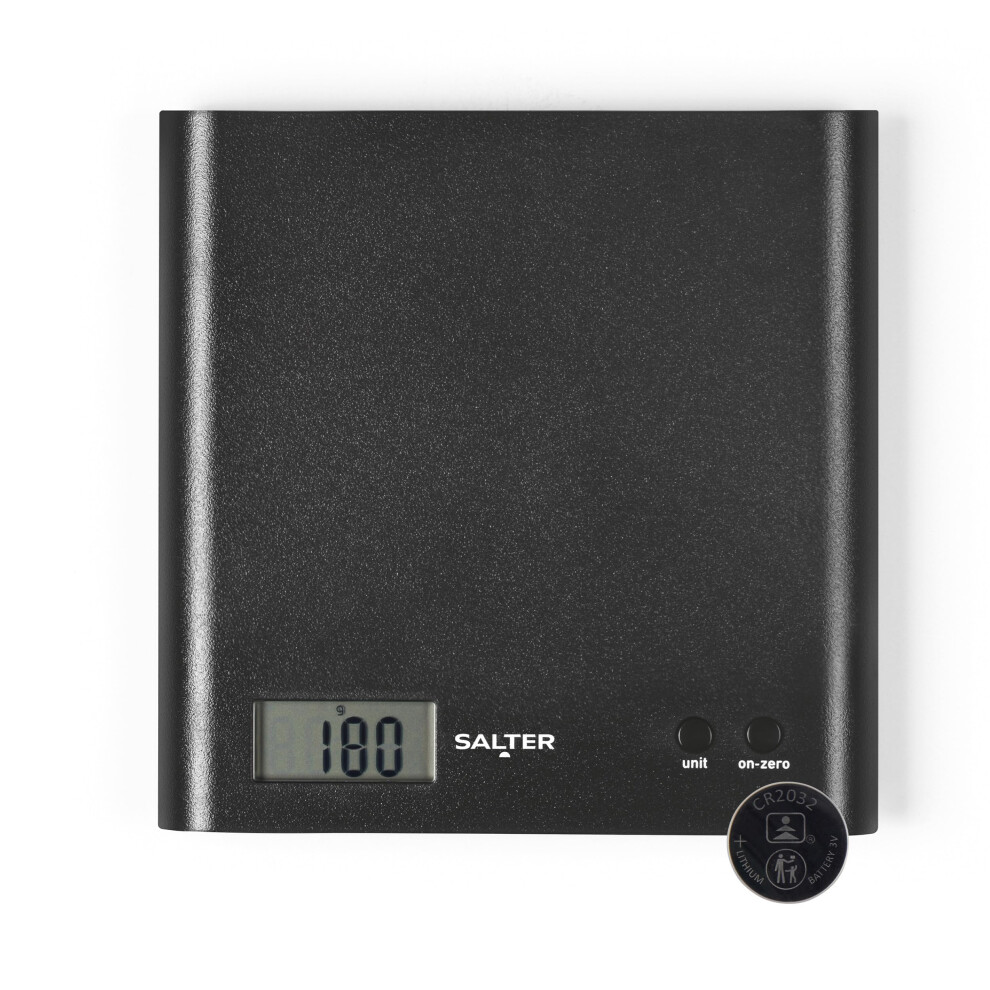 Salter Arc Kitchen Scale ? Digital Food Weighing Scales For Precise Cooking/Baking, Slim Platform For Compact Storage, Add & Weigh/Tare Function, 3Kg