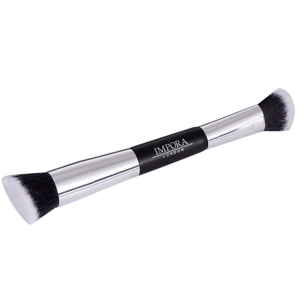 Impora London Cream Foundation Makeup Brush - Buffing, Blending, Highlight, Contouring. Use With Powder, Liquid Foundation. Double Ended Contour Make Up Brush