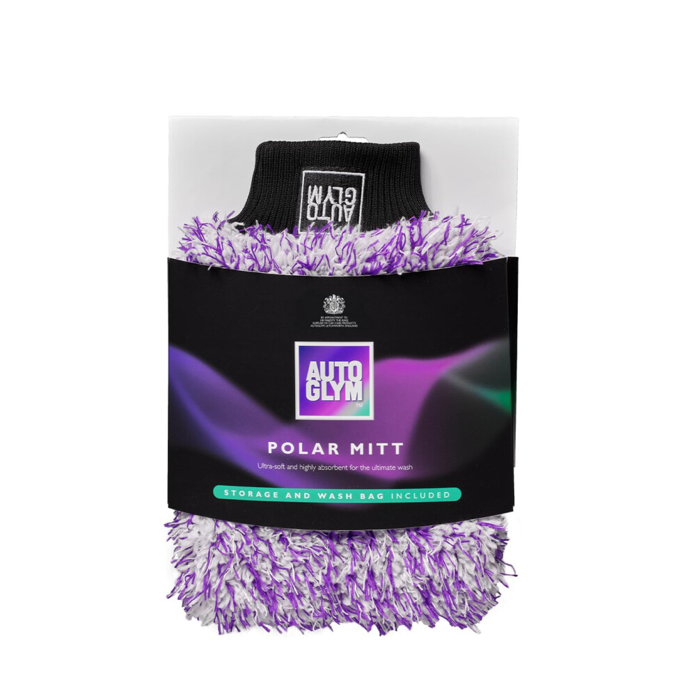 Autoglym Polar Car Wash Mitt With Storage And Washbag Included, Premium Fine Microfibre Strands, Scratch-Free Results
