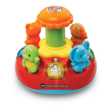 VTech Push & Play Spinning Top | Music, Lights, Animals, Shapes and Colours | Great for Motor Skill, Tactile Stimulation, Language Development &