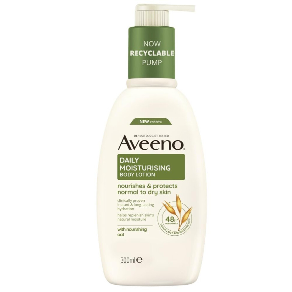 Aveeno Daily Moisturising Body Lotion, With Soothing Oats & Rich Emollients, Suitable For Sensitive Skin, Nourishes And Protects Normal To Dry Skin,