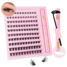 Sixstarhair Cluster Lashes Kit 120 Pcs Lashes Individual Cluster with Lash Bond and Seal Diy Lash Extenisons 8-16mm Natural Look Manga Volume