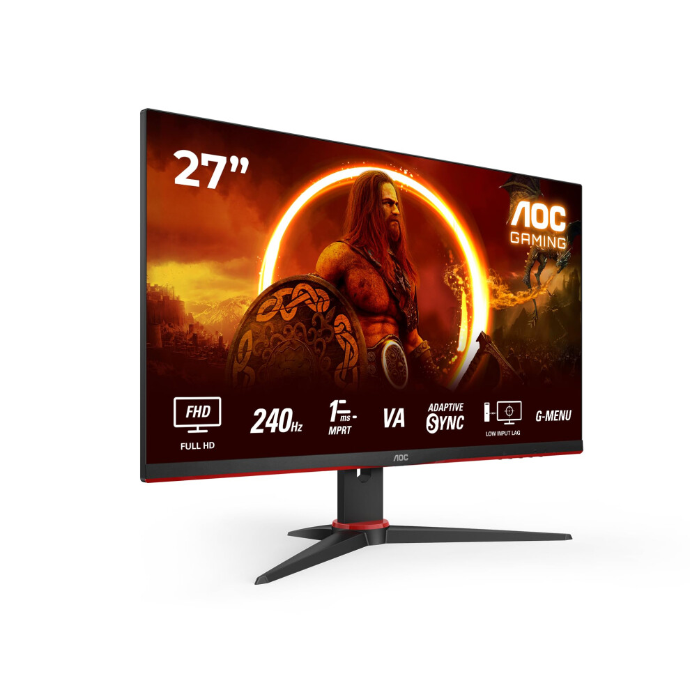 Aoc Black/Red Gaming 27G2zne - 27 Inch Full Hd Monitor, 240 Hz, 1 Ms Mprt, Freesync Prem. (1920X1080, Hdmi 1.4, Displayport 1.2)