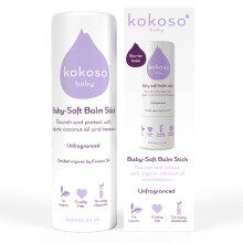 Kokoso Baby Soft Balm Stick, Unfragranced, Great for Dry Hands, Sore Lips and Chapped Cheeks, Protects Dribbly Chins and Soothes Dribble Rash, 100%