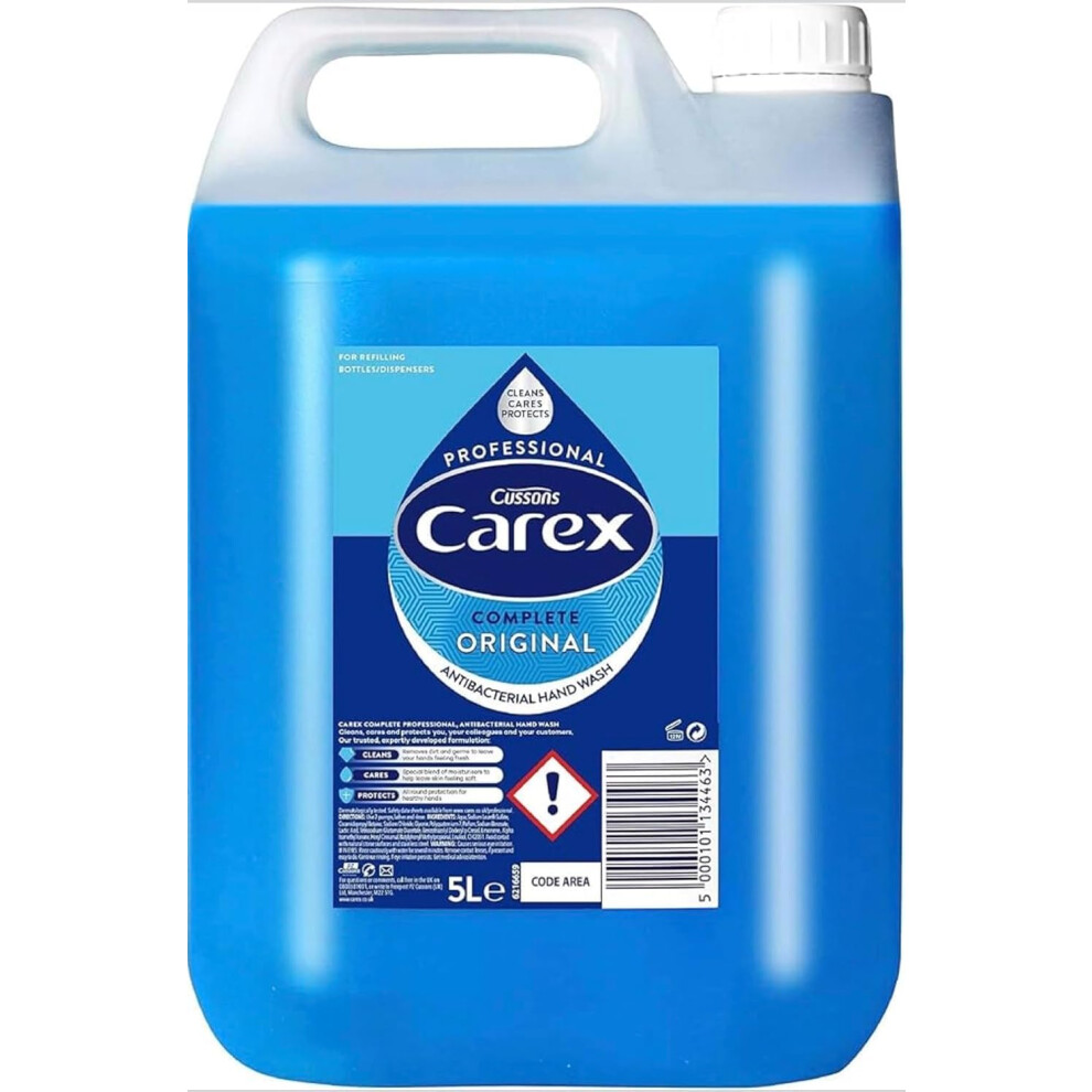 Carex Original Professional Antibacterial Hand Wash - Kills 99.9% Of Bacteria & Viruses, Dermatologically Tested Liquid Soap That Cleans, Cares &