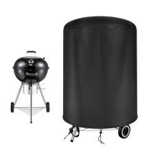 Raweao Kettle BBQ Cover 57cm for Weber, Waterproof Round Barbecue Cover 500D Oxford Weatherproof Compact BBQ Cover for Weber Spirit bbq(?71x68cm)