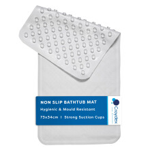 Croydex Rubagrip Bath Mat Non Slip Anti Mould for Inside Bath - Slip Resistant with Secure Grip Suction Cups, Easy to Clean, Made from Natural Rubber,