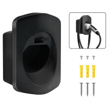 MCEVKELN Type 2 EV Charger Holder, EV Car Charging Cable Organizer | Nozzle-Holster Dock| Plug Wall Mount| Screws| Black| Electric Vehicle Holder